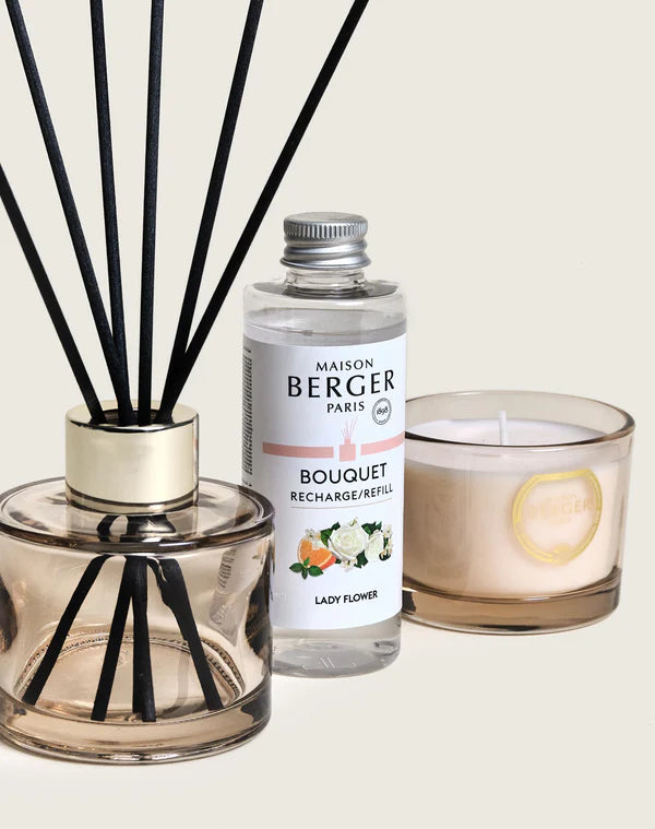 Maison Berger Geschenkset – Duftstäbchen &amp; Duftkerze – Eternity Nude – Lady Flower 