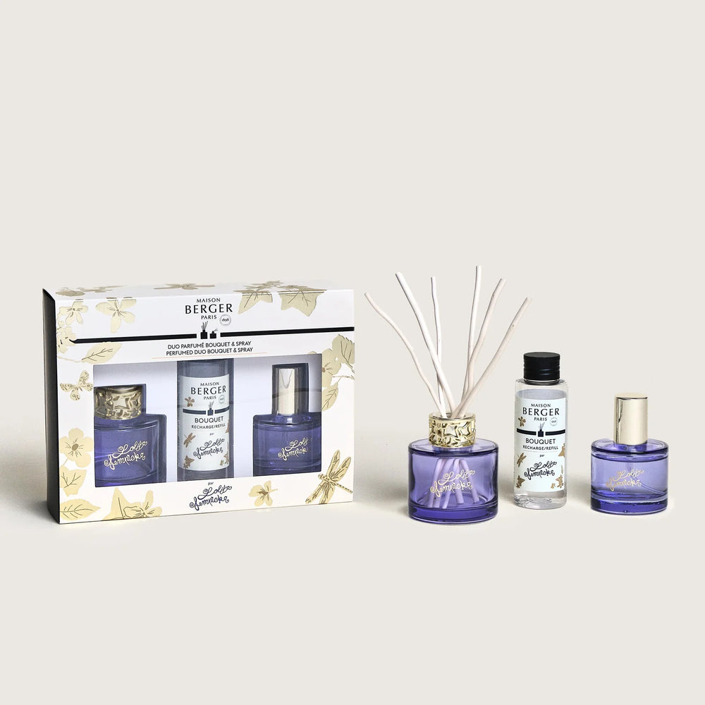 Maison Berger Geschenkset Duo Lolita Lempicka – Duftstäbchen 80 ml &amp; Raumspray 50 ml – Lila