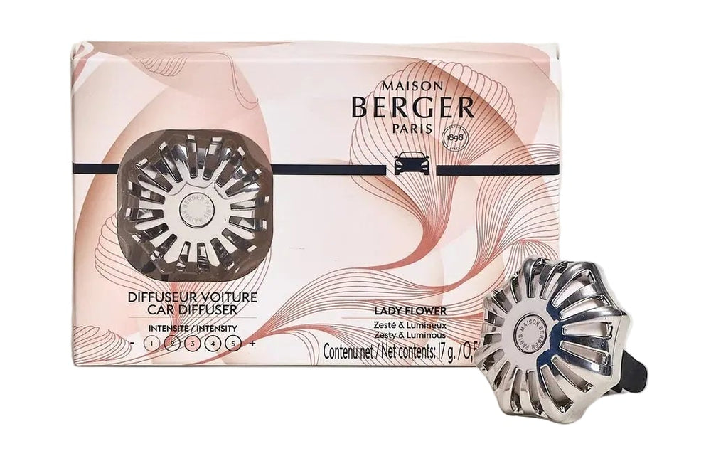 Maison Berger Autodiffuser Metall 4,5cm - Autoduft mit Nachfüllung - Silber