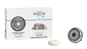 Maison Berger Autoduft Metall 4,5x4,5x2,5 cm - mit Nachfüllung - Cotton Caress