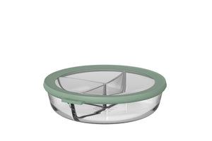 Mepal Glas Frischhaltedose Cirqula Nordic Sage 3-Fächer - 1 Liter