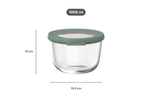 Mepal Glas Frischhaltedose Cirqula Nordic Sage Rund - 1 Liter