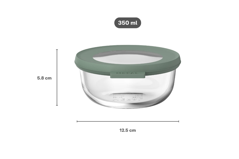 Mepal Glas Frischhaltedose Cirqula Nordic Sage Rund - 350 ml