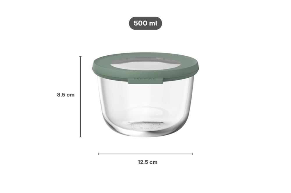 Mepal Glas Frischhaltedose Cirqula Nordic Sage Rund - 500 ml