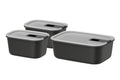 Mepal Vorratsdosen EasyClip Nordic Black 3-teilig - 2x 450 ml + 1 Liter