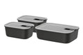 Mepal Vorratsdosen EasyClip Nordic Black 3-teilig - 2x 700 ml + 1,5 Liter