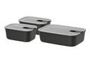 Mepal Vorratsdosen EasyClip Nordic Black 3-teilig - 2x 700 ml + 1,5 Liter