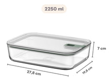 Mepal Auflaufform / Lasagneform mit Deckel EasyClip Nordic Sage - Glas - 2,25 Liter