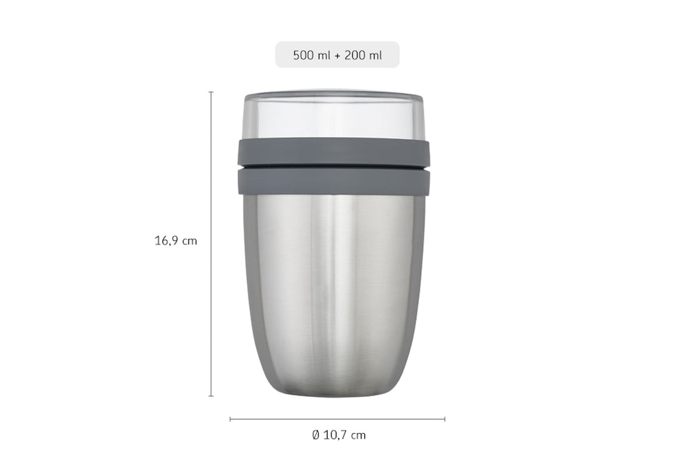Mepal Thermos Joghurtbecher / Lunchpot Ellipse Nordic Sage - 500 ml + 200 ml