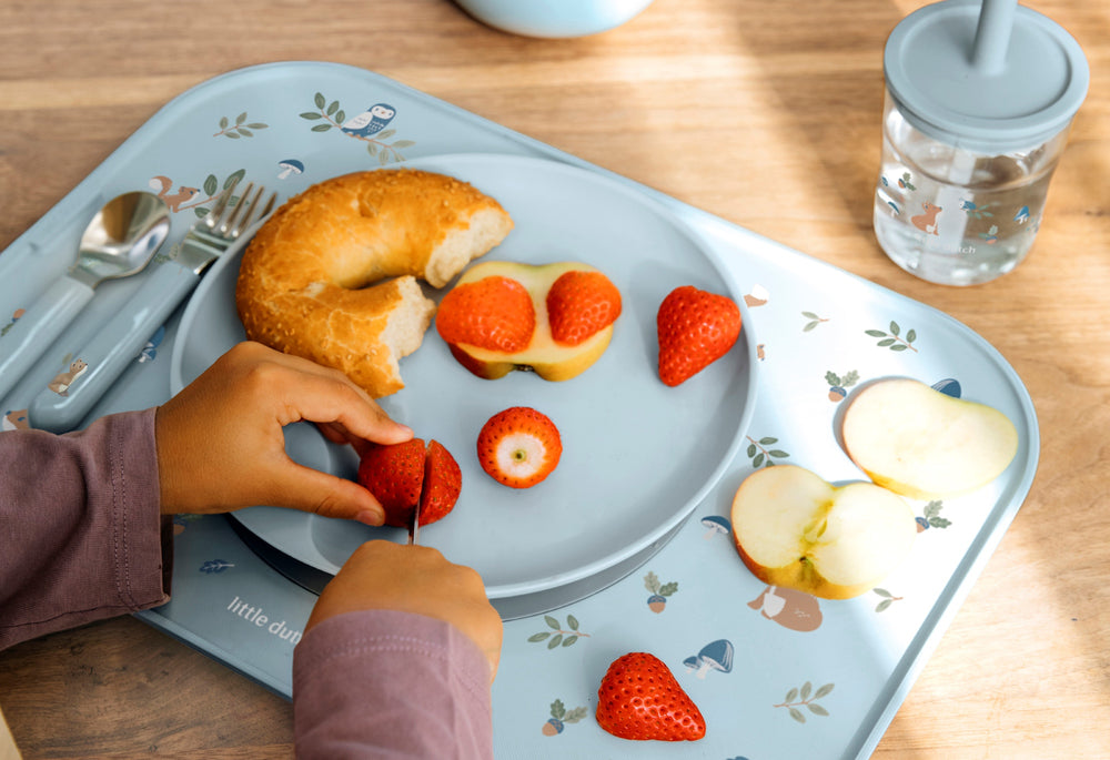 Mepal Kindergeschirrset Mio Forest Friends 6-teilig - Besteck, Teller, Schüssel und Glas