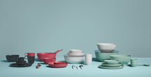 Mepal Geschirrset Silueta Nordic White 8-teilig / 2 Personen - 2 Teller, 2 tiefe Teller, 2 Schalen und 2 Becher
