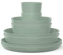 Mepal Geschirrset Silueta Nordic Sage 8-teilig / 2 Personen - 2 Teller, 2 tiefe Teller, 2 Schalen und 2 Becher