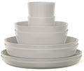 Mepal Geschirrset Silueta Nordic White 8-teilig / 2 Personen - 2 Teller, 2 tiefe Teller, 2 Schalen und 2 Becher