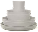 Mepal Geschirrset Silueta Nordic White 8-teilig / 2 Personen - 2 Teller, 2 tiefe Teller, 2 Schalen und 2 Becher