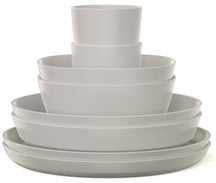 Mepal Geschirrset Silueta Nordic White 8-teilig / 2 Personen - 2 Teller, 2 tiefe Teller, 2 Schalen und 2 Becher