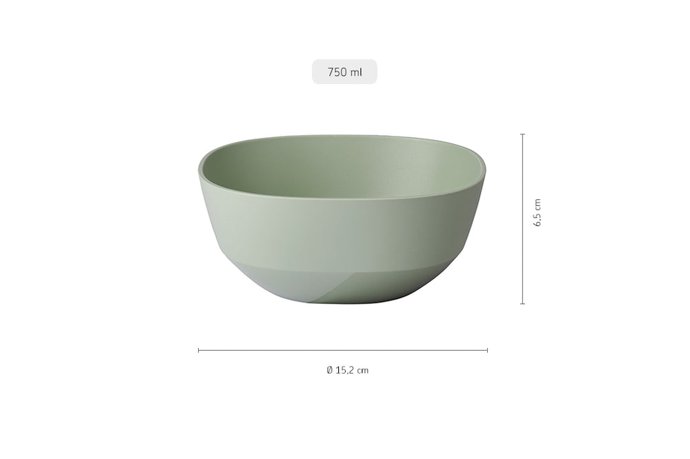 Mepal Geschirrset Silueta Nordic White 8-teilig / 2 Personen - 2 Teller, 2 tiefe Teller, 2 Schalen und 2 Becher