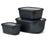 Mepal Vorratsdosen Cirqula Nordic Black Rechteckig 3-teilig - 750 ml + 1,5 Liter + 3 Liter