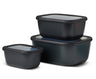 Mepal Vorratsdosen Cirqula Nordic Black Rechteckig 3-teilig - 750 ml + 1,5 Liter + 3 Liter