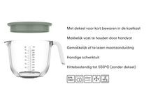 Mepal Glas Messbecher Chef It Chalk - mit Deckel - 1 Liter