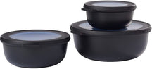 Mepal Frischhaltedosen Cirqula Nordic Black Rund 3-teilig - 350 ml + 750 ml + 1,25 Liter