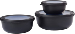 Mepal Frischhaltedosen Cirqula Nordic Black Rund 3-teilig - 350 ml + 750 ml + 1,25 Liter