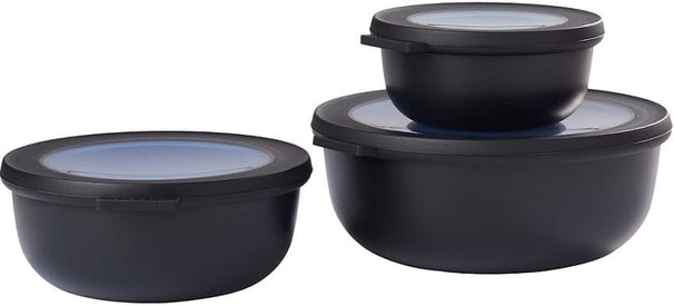 Mepal Frischhaltedosen Cirqula Nordic Black Rund 3-teilig - 350 ml + 750 ml + 1,25 Liter