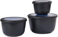 Mepal Frischhaltedosen Cirqula Nordic Black Rund 3-teilig - 500 ml + 1 Liter + 2 Liter