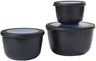 Mepal Frischhaltedosen Cirqula Nordic Black Rund 3-teilig - 500 ml + 1 Liter + 2 Liter