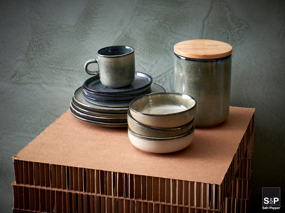Salt & Pepper Frühstücksteller / Dessertteller Meridian Grün/Blau ø 20 cm - 4 Stück