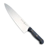 Messermeister Koksmes Custom 20 cm met blauw-grijs heft, vrijstaand op witte achtergrond