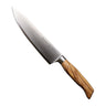 Messermeister Koksmes Oliva Luxe 20 cm met olijfhouten heft, vrijstaand op witte achtergrond