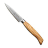 Messermeister Officemes Oliva Luxe 9 cm met olijfhouten heft, vrijstaand op witte achtergrond