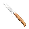 Messermeister Schilmes Oliva Luxe 9 cm met olijfhouten heft, vrijstaand op witte achtergrond