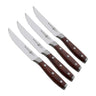 Messermeister Steakmessen Avanta 13 cm 4 stuks met pakkahouten heft, vrijstaand op witte achtergrond