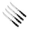 Messermeister Steakmessen Avanta 13 cm 4 stuks met zwart heft, vrijstaand op witte achtergrond