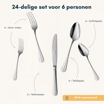 Sola Besteckset Hollands Glatt 24-teilig