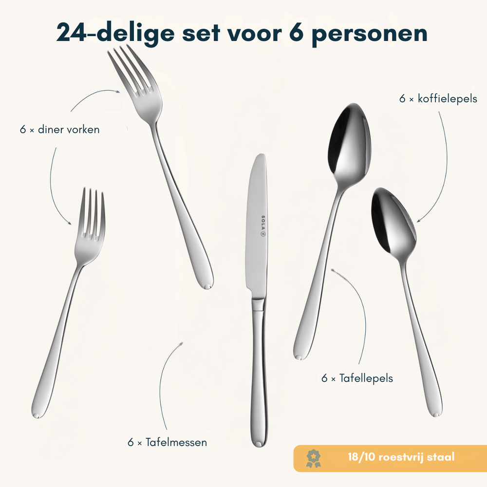 Sola Besteckset Fleurie 24-teilig