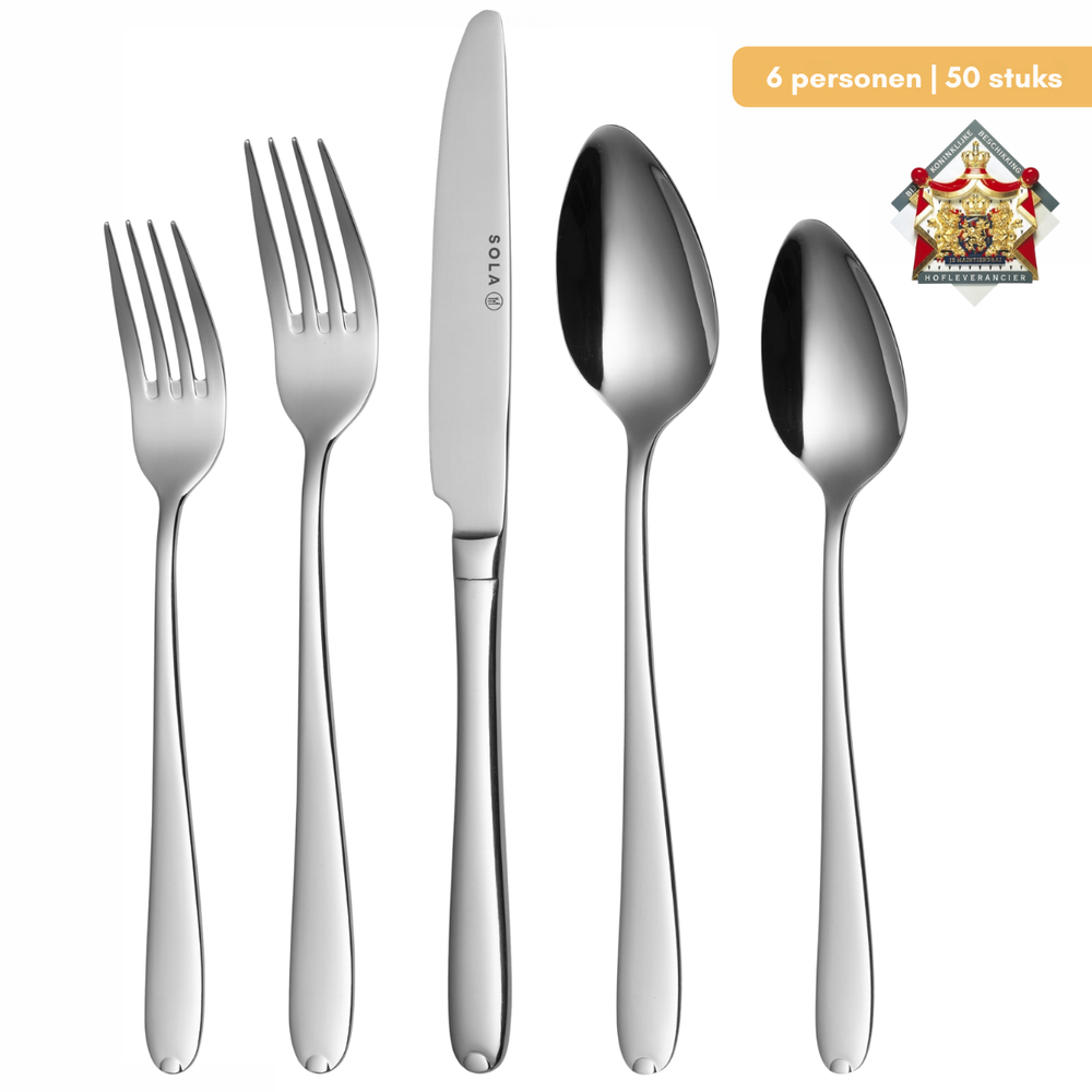Sola Besteckset Fleurie - 18/10 Edelstahl - 50-teilig / 6 Personen