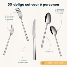 Sola Besteckset Luxor - 18/10 Edelstahl - 50-teilig / 6 Personen
