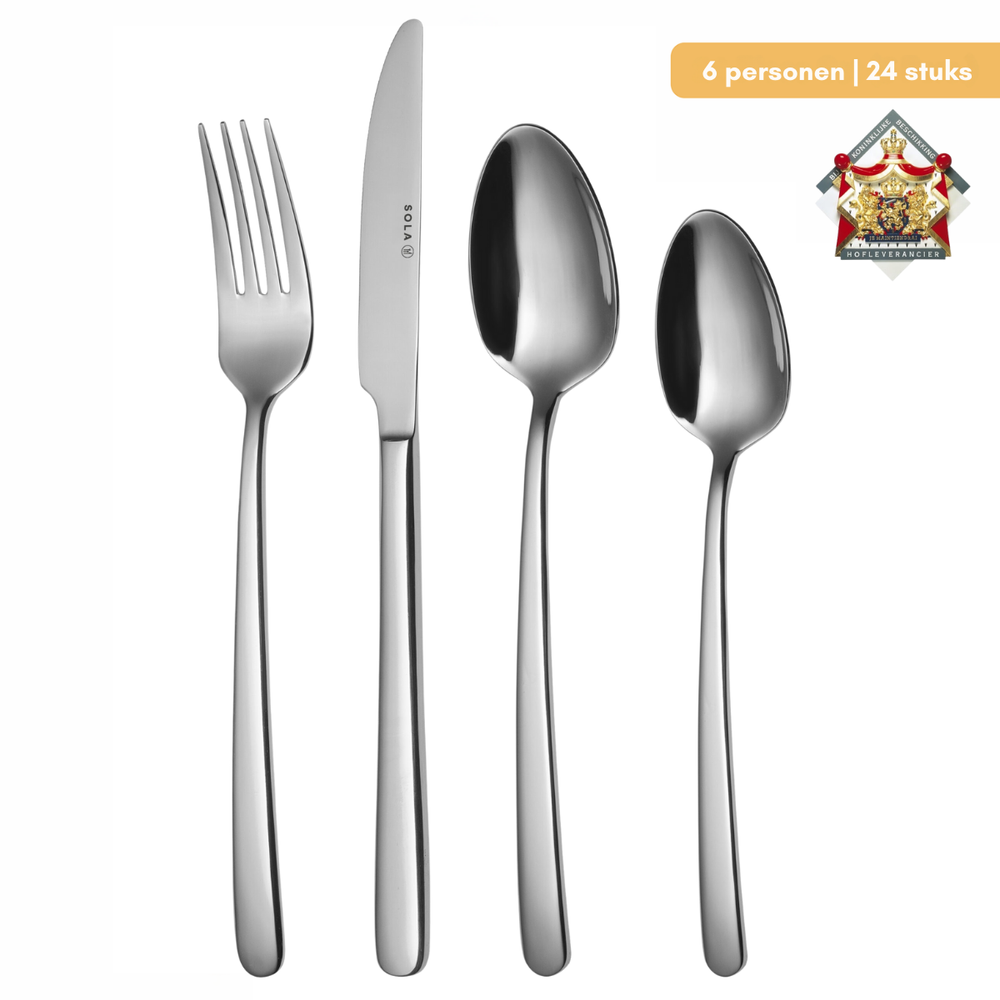 Sola Besteckset Donau - 18/10 Edelstahl - 24-teilig / 6 Personen