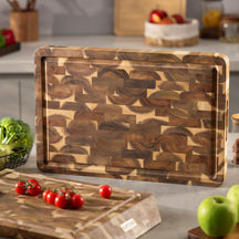 Namture Schneidebrett Akazie Classic - 45 x 30 cm - Holz Schneide- und Vorbereitungsbrett