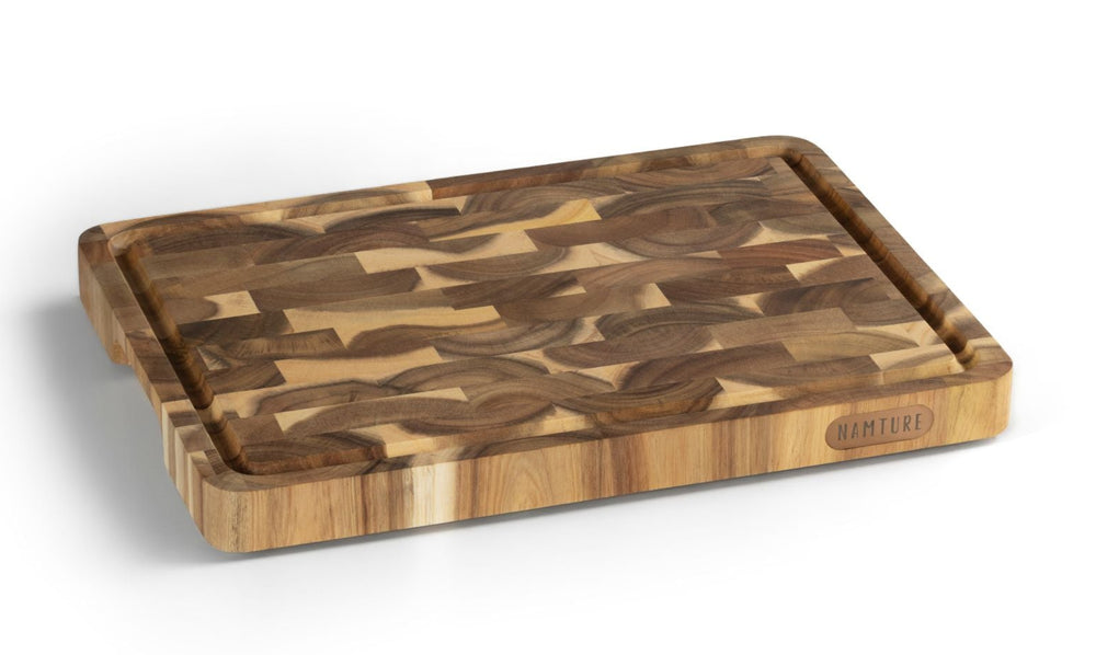 Namture Schneidebrett Akazie L - 33 x 24 cm - Holz Schneide- und Vorbereitungsbrett