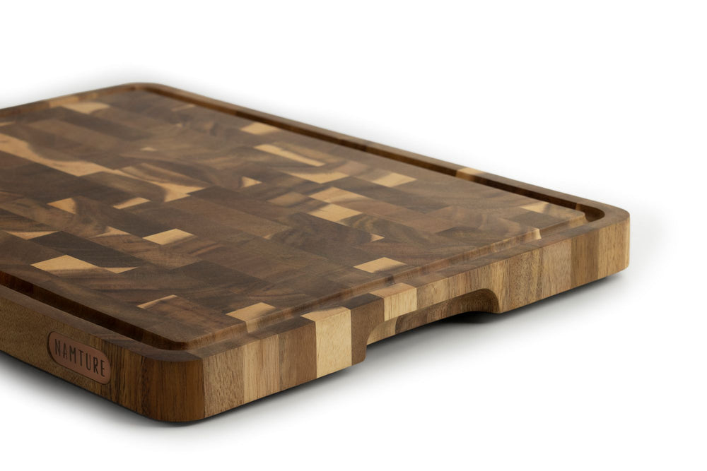 Namture Schneidebrett Akazie XL - 40 x 30 cm - Holz Schneide- und Vorbereitungsbrett