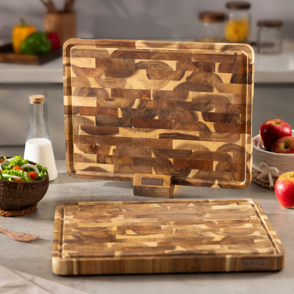 Namture Schneidebrett Akazie XL - 40 x 30 cm - Holz Schneide- und Vorbereitungsbrett