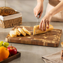 Namture Schneidebrett Akazie XL - 40 x 30 cm - Holz Schneide- und Vorbereitungsbrett