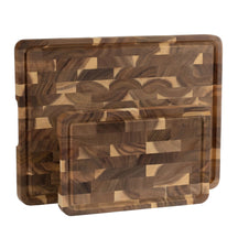Namture Schneidebrettset Akazie Endgrain 2-teilig - M & XL - Holz Schneide- und Vorbereitungsbretter