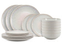 Cookinglife Geschirrset Nola Beige reactive glaze 18-teilig / 6 Personen - 6 Speiseteller, 6 Frühstücksteller und 6 Schalen