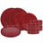 ONA Geschirrset Fika Burgundy 12-teilig / 4 Personen - 4 Speiseteller, 4 Frühstücksteller und 4 Schalen