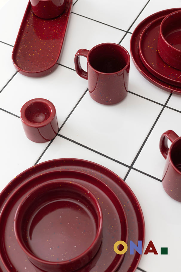 ONA Becher Fika Burgundy 330 ml - 4 Stück
