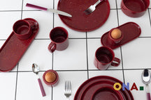 ONA Dinerborden Fika Burgundy ø 25 cm - 4 Stuks